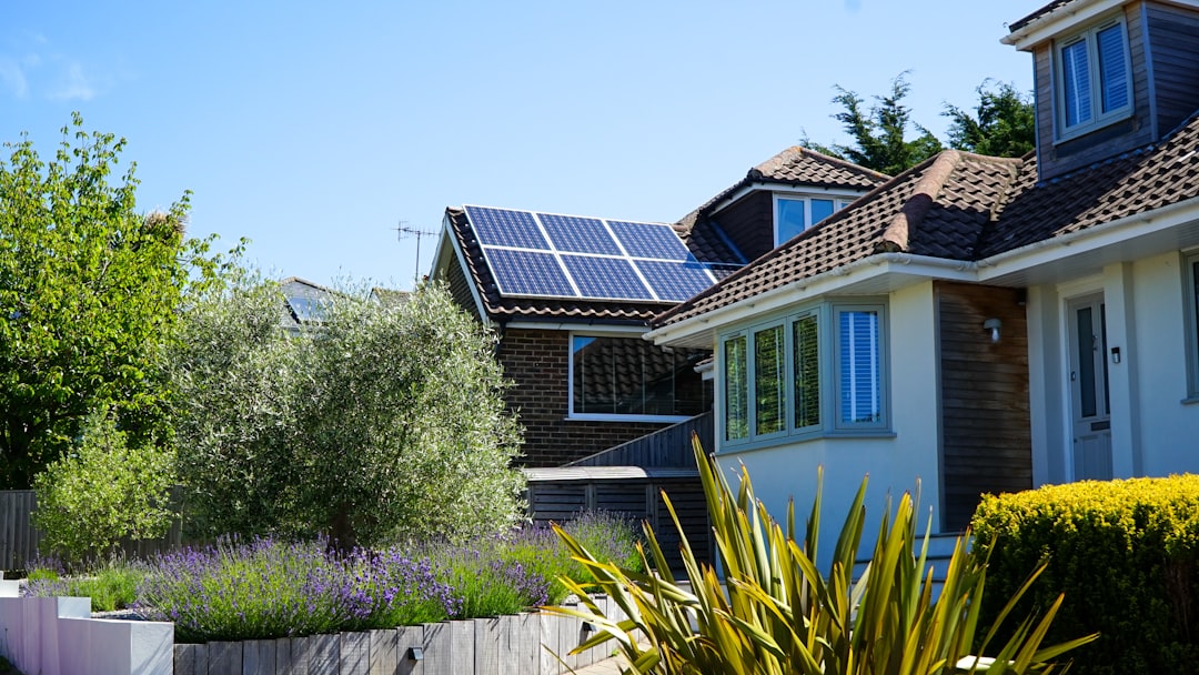 Photo solar panels, house